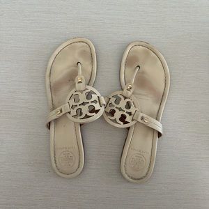 Cream Tory Burch Miller Sandals